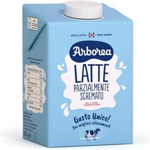 Generico Arborea Latte Parzialmente Scremato UHT, 500 ml, Confezione da 10 Pezzi