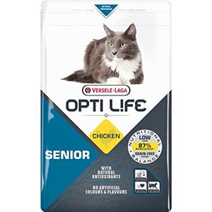 Versele-Laga Opti Life Cat Senior - Crocchette Senza Cereali al Pollo per Gatti Anziani - 2,5 kg