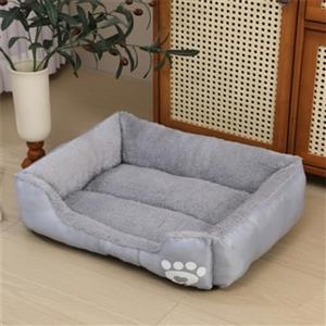 Odot Cuccia Cane Interno Taglia Grande, pelosa Animale Cuccia Cane Esterno, Rettangolo Gatto Divano per Piccolo Letto Gatti, Fondo Antiscivolo, Lavabile (Grigio,S)