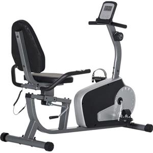DecHome - Cyclette da Casa Orizzontale Recumbent con 8 Livelli di Resistenza Schermo LCD e Seduta Regolabile 122-137x62x103 cm