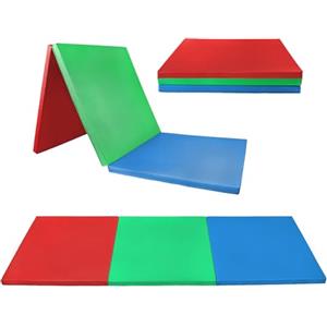 ALPIDEX Tappetino da ginnastica pieghevole da casa 180 x 60 x 3,2 cm per bambini e adulti, Colore:multicolore