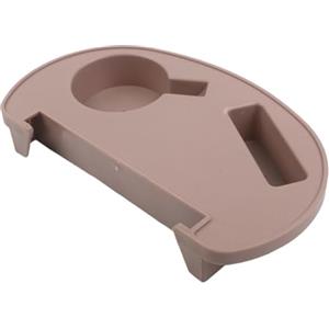Eawfgtuw Vassoio laterale portatile con portabicchieri, accessorio pieghevole reclinabile con portabevande per campeggio, pesca, picnic, tavolo in plastica leggera (nero/giallo) (giallo)