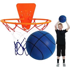 Lpoppcx Pallacanestro Silenzioso Palla Da Basket Silenziosa, Palla Da Interno Silenziosa Con Cesto, Pallacanestro Silenzioso Per Interni Ed Esterni, Pallone Da Allenamento Indoor Bambini