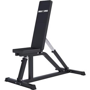 GORILLA SPORTS® Panca Pesi - Pieghevole, Piana o Inclinata, Multifunzione, Schienale e Sedile Regolabili, Carico Max 200kg, Bianco/Nero - Panca Palestra, Sollevamento Pesi, Allenamento a Casa, Fitness