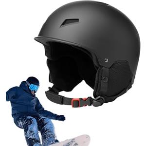 Vibhgtf Caschi da sci per uomo - Casco da ciclismo per sport sulla neve con assorbimento degli urti | Attrezzatura di protezione per la testa con clip per occhiali da sci per adulti, donne e uomini