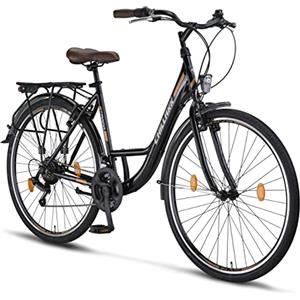 Chillaxx Bike Strada Premium City Bike da 26 e 28 pollici, bicicletta per ragazze, ragazzi, uomini e donne, cambio a 21 marce, bicicletta olandese (28 pollici, freno a V nero)