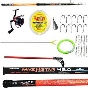 Pescasubito.com Combo Attrezzatura Pesca Storione Canna Mulinello Filo Esca Accessori Storioni