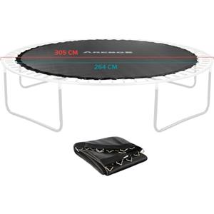 Arebos - Tappeto Elastico per Trampolino | Tappeto elastico di ricambio | Ricambio per trampolino da giardino | 305 cm, Nero, 60 occhielli, per molle da 135 mm