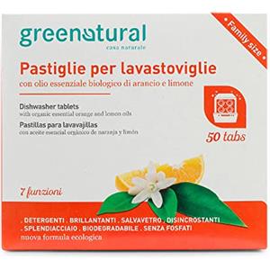 GREENATURAL pastiglie per lavastoviglie confezione 50 pezzi