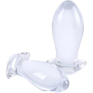 HCUDFN Plug anale SM XXL Plug anale trasparente Plug anale con cono di spinta Dildo anale SM Espansore anale Giocattolo sessuale for uomini e donne(M)