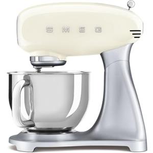 Smeg, Impastatrice Planetaria SMF02CREU, 10 Velocità, Smooth Start, Ciotola da 4,8 L, Sicurezza Blocco Motore, Frusta Filo, Frusta Piatta, Gancio e Coperchio Versatore in Dotazione, 800W, Panna