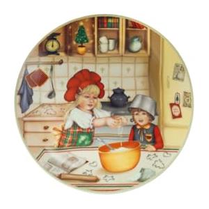 Brandani Piatto Cuccioli in Porcellana D 30 cm con Design Bimbi Pasticceri