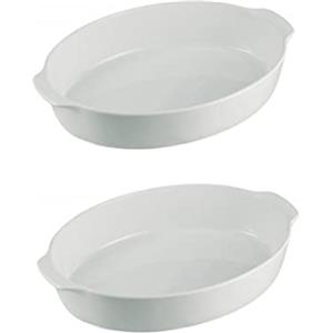 FOFO' SET DI 2 PIROFILA OVALE,PIATTO IN CERAMICA DA FORNO FORMATO MEDIO Cm.24x14,5x5