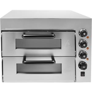 HOMEONENIC Forno elettrico per pizza professionale 3000 W per piano di lavoro, 57 x 47,5 x 44 cm, a doppio strato, mini forno elettrico per pizza 50 - 350 ℃