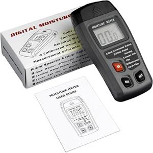 QUMOX Messa di umidità in legno digitale per legna da ardere, piccolo rilevatore di umidità in legno portatile per un rilevatore di umidità del misuratore di umidità per legna per legna da ardere