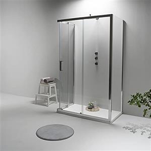 G FLAME Elite Box Doccia 3 lati 70x90x70 - Cabina Doccia Scorrevole - Elegante e Resistente alla Corrosione -Trasparente - Piatto Doccia non Incluso