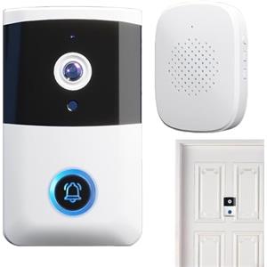 Gitekain Videocamera intelligente | Videocitofono wireless HD | Videocamera di sicurezza campanello wireless, telecamera e monitor per campanello wireless, campanello intelligente HD, sistema di