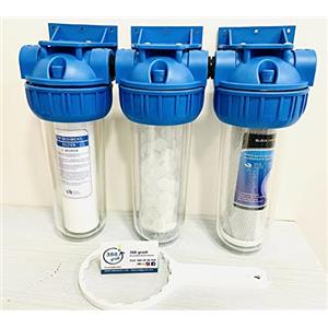 Generico KIT FILTRO TRATTAMENTO ACQUA ø 1 " POLICE ANTIRESIDUI ANTICALCARE E CARBONI ATTIVI SEDIMENTI