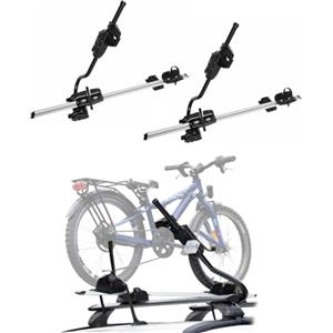 OMAC Farad P-Style - Portabici da tetto per auto, fino a 25 kg, in acciaio certificato ABE, universale per tetto, portabici con serratura, set da 2