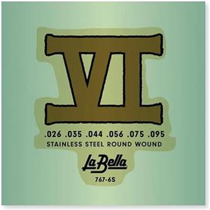 La Bella Strings »BASS VI - 767-6S - FOR JAGUAR®- STYLE BASSES« Corde per Basso Elettrico - Stainless Steel Round Wound - Set: 026/035/044/056/075/095