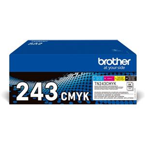 Brother TN-243CMYK Cartuccia Toner Originale Multipack 4 Colori (Nero, Ciano, Magenta, Giallo) - 1000 Pagine per Colore