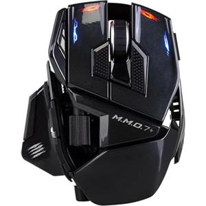 Mad Catz Mouse Gaming MMO M.M.O. 7+ con cavo e wireless - 21 ingressi programmabili + switch 5D + modalità Shift x2 + 5 profili + sensore PixArt 3395 26000 DPI - ergonomica per destrimani