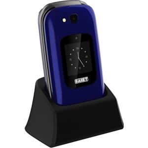 SAIET - Cellulare per Senior Facile da Usare SCUDOtre+ - Telefono per Anziani Tasti e Caratteri Grandi - con Doppio Display Audio Amplificato - Blu