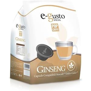 Generico 48 POP CAFFE GINSENG Capsule compatibili con Dolce Gusto - POP CAFFE E-GUSTO Ginseng solubile compatibile con Macchine Nescafè Dolce Gusto - 3 Sacchetti da 16