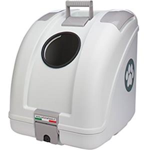 POW Pet Carrier Trasportino per Cani E Gatti da Agganciare A Scooter, Moto, Bicicletta E Adatto Anche in Auto - Bianco con Inserti Grigi