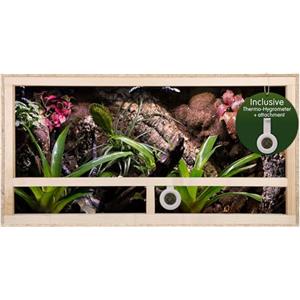 Repiterra terrario in legno 100 x 50 x 40 cm con pannelli laterali in OSB con vetro float