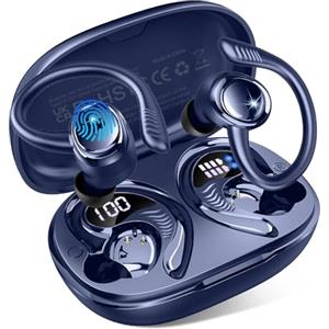 Hupoaf Cuffie Bluetooth 5.4 Sport, 6D Stereo In Ear Cuffie Senza Fili Bluetooth con 4 ENC Mic/50H Cancelling Ear Buds, Cuffie Sportive Over-Ear con Gancio Orecchino, IP7 Impermeabile 2026