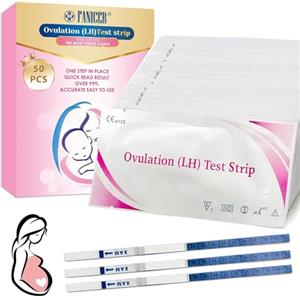 DiviDermy 50 Pezzi Test Ovulazione, Strisce Ovulazione Donna, Test di Ovulazione LH Alta Precisione,Test Fertilità Donna, Sensibilità Ottimale da 25 miu/ml, Risultato Affidabile e Rapido