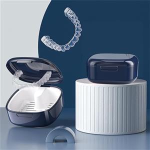 katmerio Porta Apparecchio Denti Pulisci,Bagno Per Protesi Custodia per Apparecchio Dentale, Porta Bite Dentale, Scatola Apparecchio Denti, Custodia Ortodontiche, Porta Paradenti(Blu tesoro)