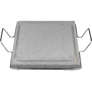 COSE DA CASA Pietra Lavica dell'Etna Professionale Piastra ollare 3cm con Supporto manici Metallo cottura Dietetica con Canale Raccogli Grassi per Barbecue e Fornelli Vari Forma Made in Italy (pietra 30x30)