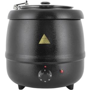 CHFUNE Scalda zuppa elettrica, 10 l, 400 W, pentola elettrica in acciaio inox con coperchio, regolabile in modo continuo, 35 - 80 °C
