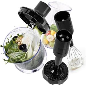 Duronic HBA35 Set di 4 accessori per frullatore a immersione HB35 Frusta elettrica, Tritatutto, Schiacciapatate elettrico, Bicchiere da 600 ml, compatto, facile da usare e salvaspazio