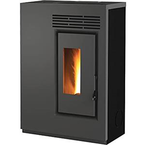 Generico Stufa a pellet BIO GE60-5,5 kW - slim 25 cm (Nero)