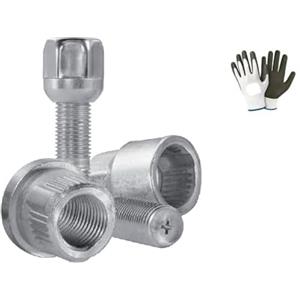 MOTO SPORT MONDO COMPATIBILE CON VOLKSWAGEN Fox, Tiguan, New Beetle, T-Roc, Arteon dal 01/2000 in poi (DB4) BULLONI ANTIFURTO PER RUOTA AUTO BULLONE PER CERCHIO IN LEGA 4 PERNI+2 CHIAVI