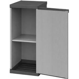 PALUPLUS Armadio Basso a 1 Anta in Resina di Colore Grigio, Misura 34x38,5x85 cm, 2 Ripiani Multiuso, Mobile da Interno ed Esterno con Piedini Antiscivolo, Made in Italy -MONG3936F -5