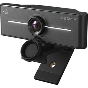 Creative Live! Webcam USB 4K UHD con compensazione della retroilluminazione, fino a 60 fps, obiettivo grandangolare a 95°, obiettivo per la privacy, microfoni incorporati, Plug & Play per PC e Mac