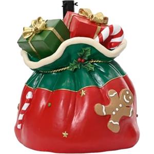 Everlands Decorazione Base Albero di Natale, Sacco Regali Natalizio, 42x38x47cm, Rosso e Verde con Decorazioni