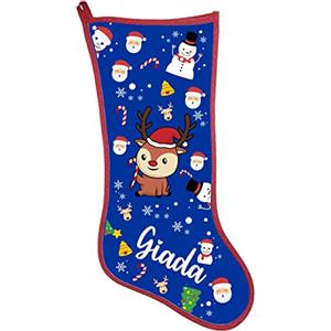 Colorfamily Calza Befana Personalizzata con Nome Renna Idea Regalo Natale Epifania Personalizzabile