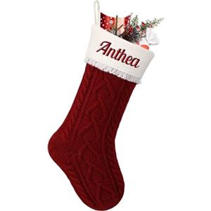 NIBESSER Calza Befana Personalizzata Calze Natalizie da Appendere con Nome Calza Befana Vuota Idea Regalo per Epifania Natale Decoraizione Natalizia per Camino (Stile R, 1 Pezzo)
