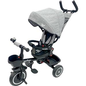 GIODICART Triciclo Evolutivo Moov-1 4-in-1 per Bambini dai 18 mesi (Grigio)