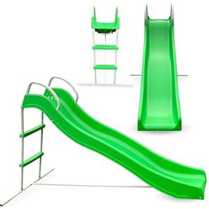 HyperMotion Scivolo per Bambini 3+, Grande Scivolo da Giardino con Scala, Lunghezza 185 cm, Portata Max 45 kg, Indipendente per Esterno, Verde
