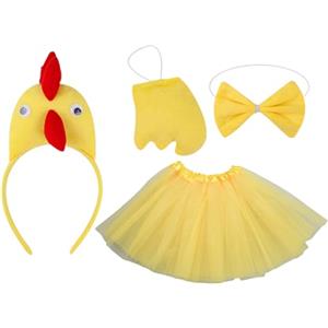 Generico Costume Da Gallina, Accessori Per Costume Da Gallina, Accessori Divertenti Con Fiocco E Fascia Per Capelli Per Halloween Feste Natalizie E Cosplay Del Ringraziamento