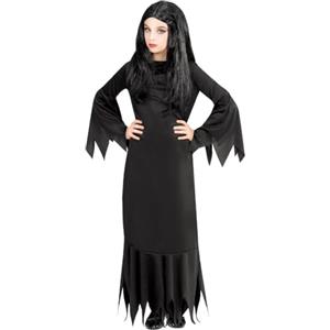 CARTOON Travestimento halloween Mortisia mamma Mercoledì Addams costume per bambina