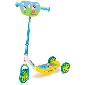 Smoby - Monopattino Tre Ruote Peppa Pig, 7600750148, Età + 3 Anni, Ruote Traslucide Silenziose, Pedana Antiscivolo