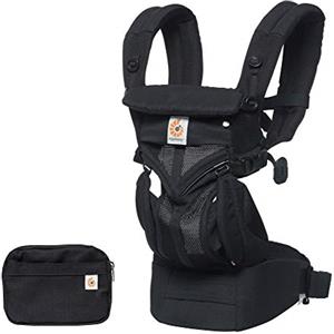 Ergobaby Omni 360 Cool Air Mesh Marsupio Neonati Ergonomico 0 36 Mesi, 4-in-1 Zaino Porta Bebe Traspirante, Onyx Black