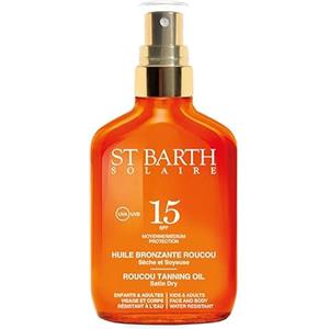 Ligne St Barth Olio Abbronzante Roucou SPF 15 - 100ml, Idratante e Protettivo